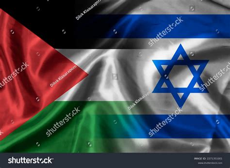 Combination Israel Flag Palestine Flag Both Stock Illustration ...