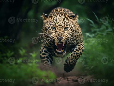 leopard portrait running, chasing, preying, generative ai 32840737 Stock Photo at Vecteezy