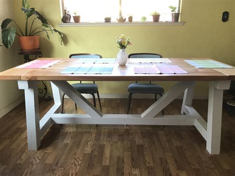 First Build Using Farmhouse Truss Kitchen Table Plans Ana White