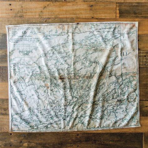 Cloth Map Greggars 1928 Antique Map By True North Boundary Waters Catalog