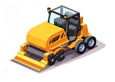 Premium Photo Asphalt Roller On White Background