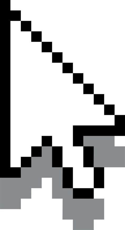 Pixel Illustration Of A Mouse Cursor Hovering With Shadow, Isolated On ...