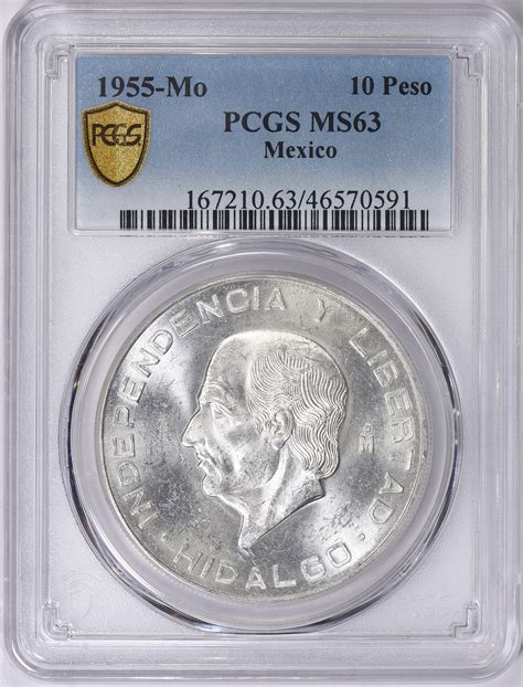 Mexico Mo Silver Pesos Km Pcgs Ms Item