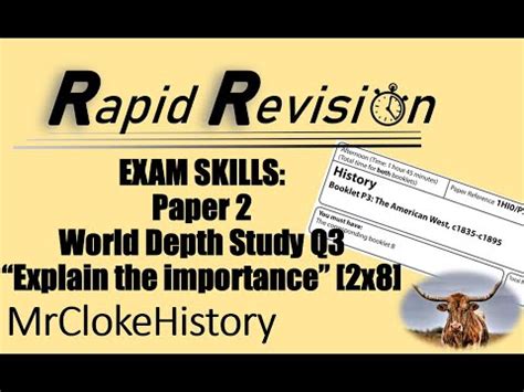 GCSE History Exam Skills Edexcel Paper 2 World Study Q3 Explain The