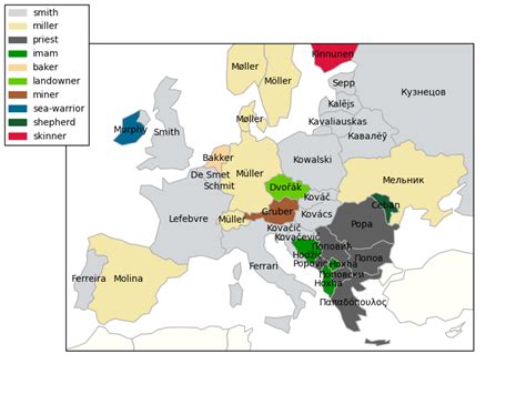 The Most Common European Occupational Related Surnames – Brilliant Maps