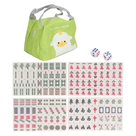 ESTINK Petit Jeu De Mahjong Chinois Traditionnel Avec Motif Clair