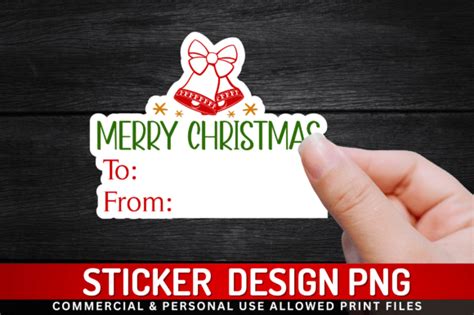 FREE Merry Christmas Sticker Graphic By Regulrcrative Creative Fabrica