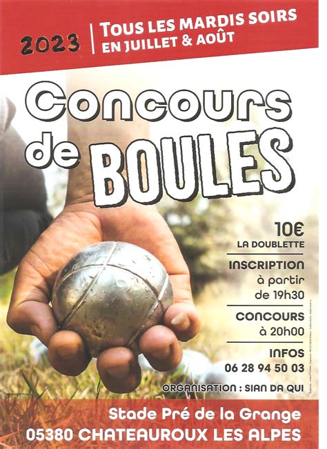 Concours De Boules Mairie De Ch Teauroux Les Alpes