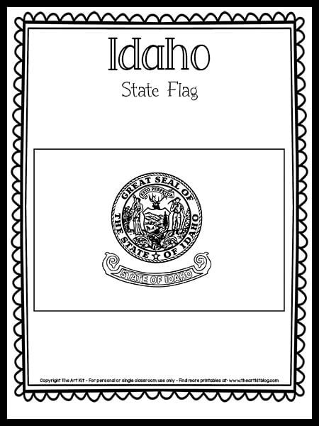 Idaho State Flag Coloring Page Free Printable The Art Kit