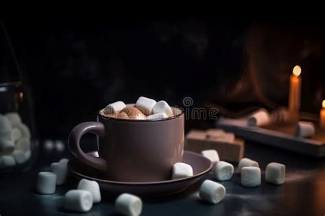 Hot Cocoa Marshmallow Drink Generate Ai Stock Illustration Illustration Of Breakfast
