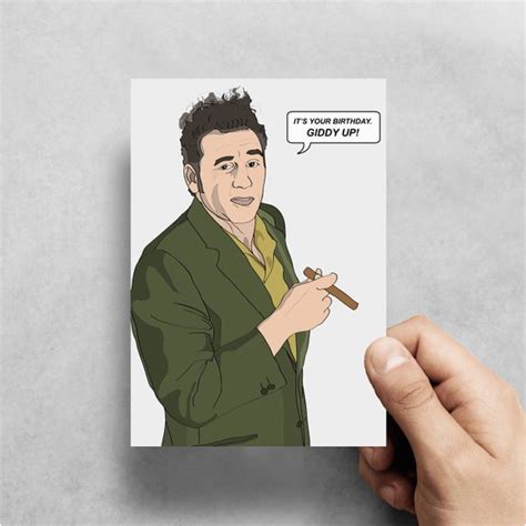 Seinfeld Birthday Card Kramer Seinfeld Funny Greeting Card Birthday Pop