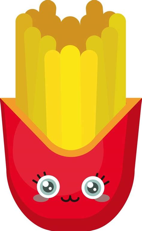 Cute French Fries Illustration Vector On White Background 13484975