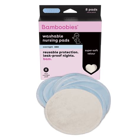 Bamboobies Washable Overnight Nursing Pads For Breastfeeding Reusable