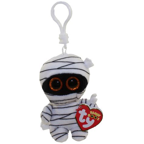 TY Halloweenie Beanie Baby MUMMY The White Mummy Key Clip 3 Inch