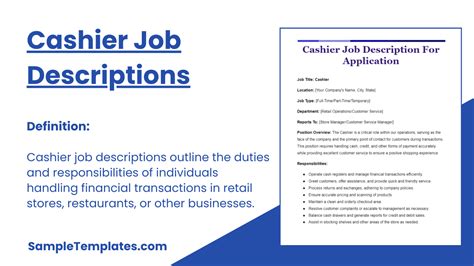 Free 13 Sample Cashier Job Descriptions In Pdf Word