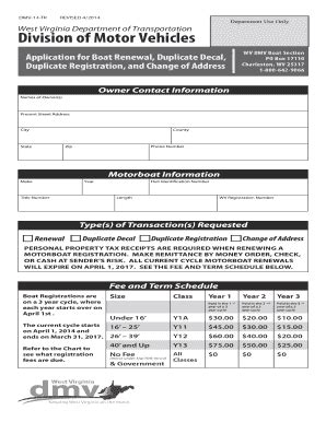 Fillable Online Transportation Wv Dmv Tr West Virginia Department