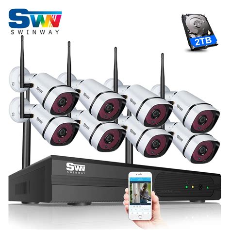 2TB HDD 8CH Wireless NVR CCTV System P2P 960P IP Camera WIFI HD H 264