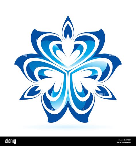 Abstract Flower In Blue Shades On White Background Stock Photo Alamy