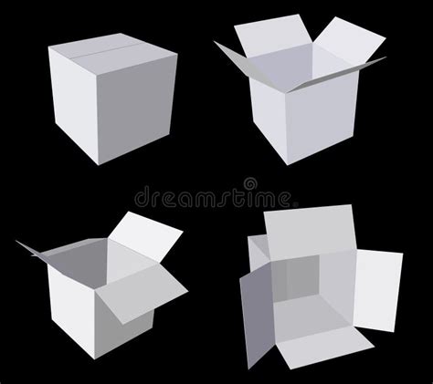 Empty Cardboard Box Set Stock Vector Illustration Of Paper 57214550