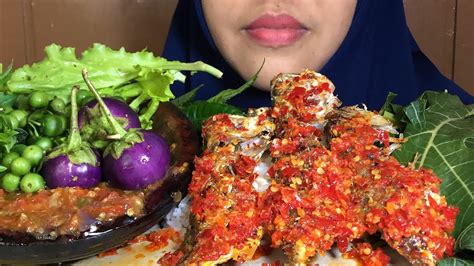 MUKBANG IKAN KEMBUNG BALADO DAUN PEPAYA DAUN SINGKONG REBUS SALADA