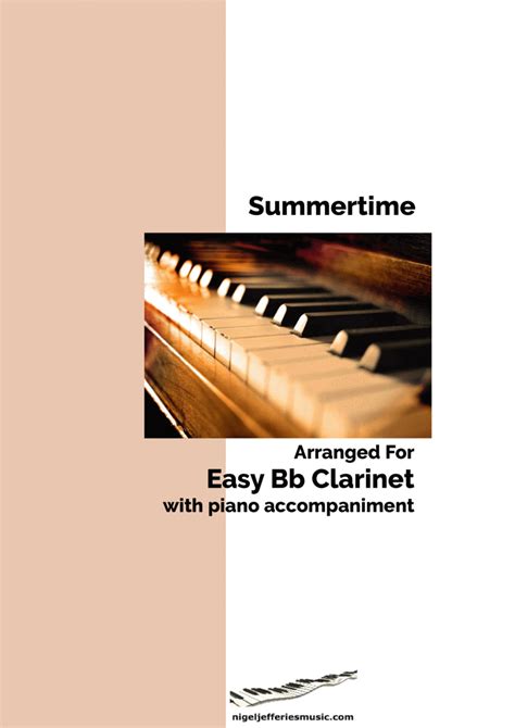 Summertime By George Gershwin Clarinet Solo Digital Sheet Music