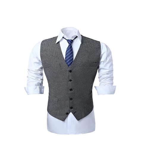 British Style Wool Tweed Vest Men S Suit Vest Slim Fit Groom Vest