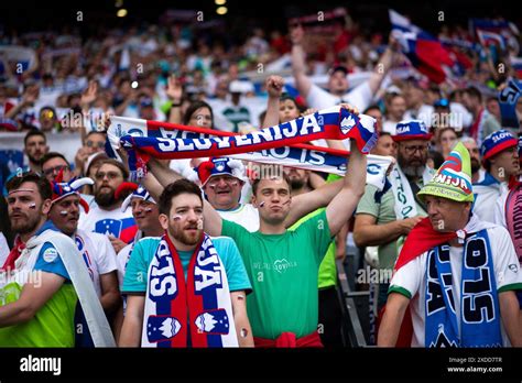 Fans Von Slowenien GER Slovenia SVN Vs Denmark DEN Fussball