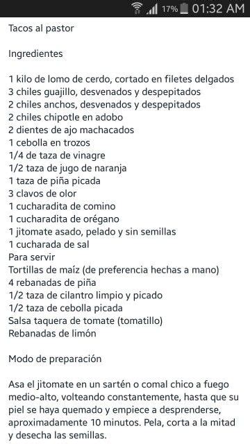 Receta Tacos Al Pastor Carne Al Pastor Recetas Tacos De Canasta