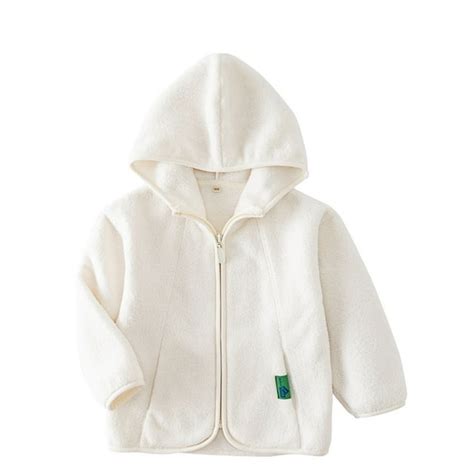 Baby Warm Jacket With Hooded Cute Cartoon Printed Solid Long Sleeve