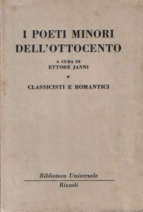 I Libri De La Stanza Ascosa Antologie I Poeti Minori Dell Ottocento