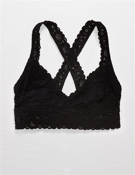 Aerie Softest® Lace Racerback Bralette True Black Aerie For American Eagle Bralette Black