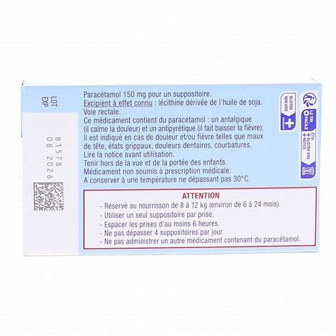 Efferalganmed Suppositoires 150 Mg Boîte De 10 Suppositoires