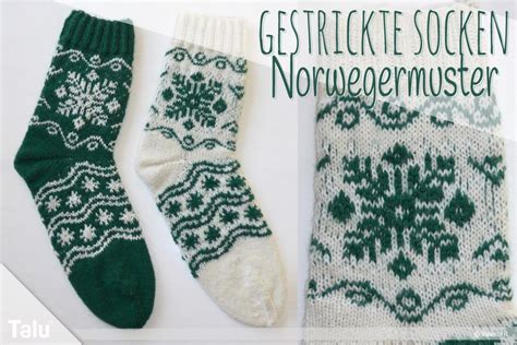 Gestrickte Socken Norwegermuster Stricken Norwegermuster Stricken