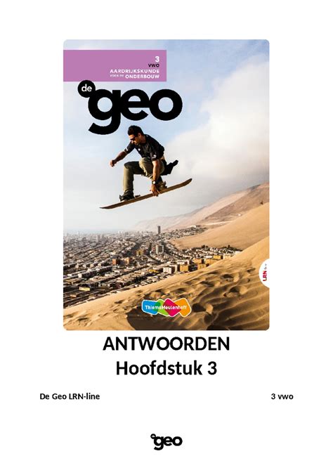 De GEO Aardrijkskunde HFST 3 VWO 3 Antwoorden ANTWOORDEN Hoofdstuk 3