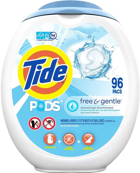 Tide PODS Jabón sin perfume y suave sin perfume e hipoalergénico para