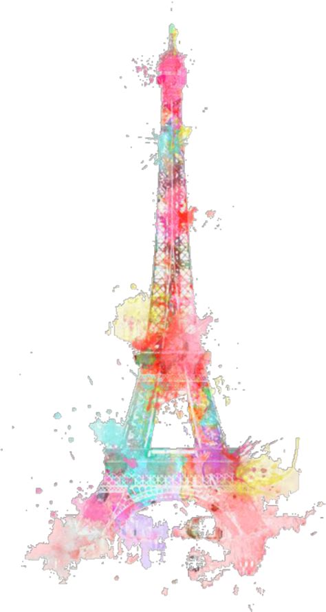 Ftestickers Watercolor Eiffeltower Paris Colorful Freet Eiffel Tower