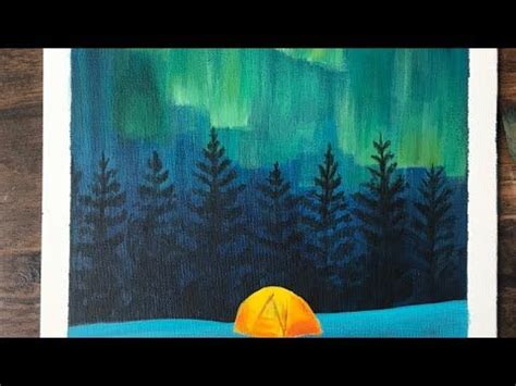 Northern Lights Acrylic Painting Easy Tutorial Northernlights