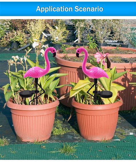 Solar Powered Pink Flamingo Garden Lights Shop The Nation