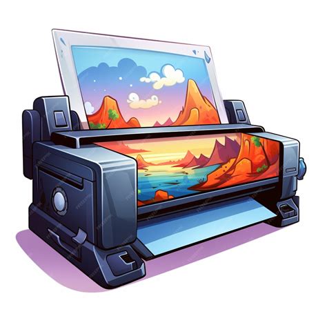 Inkjet printer 2d cartoon illustraton on white background | Premium AI