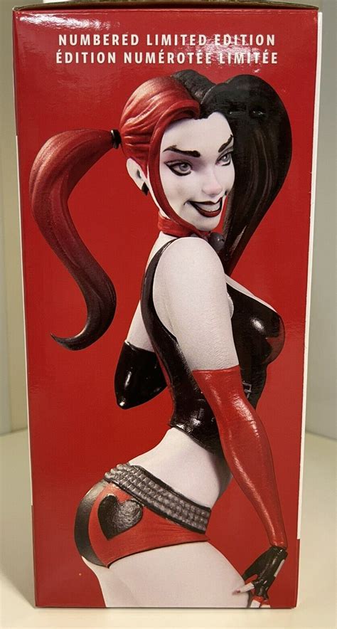 Dc Direct Harley Quinn Red White Black Statue J Scott Campbell Nib