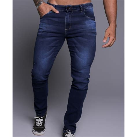 Calça Jeans Masculina Skinny Justa Com Elastano Shopee Brasil