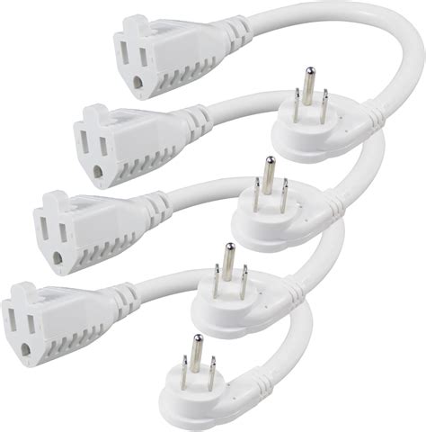 Flat Plug Short Power Extension Cord Inch Low Profile Flat Head