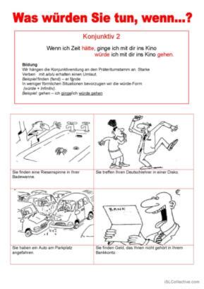 137 Konjunktiv Deutsch DAF Arbeitsblätter pdf doc