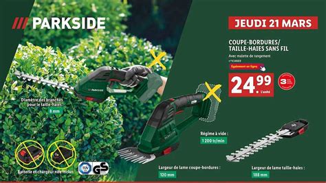 Promo Coupe Bordures Taille Haies Sans Fil Parkside Chez Lidl