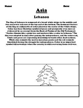 Lebanon Flag Coloring Page