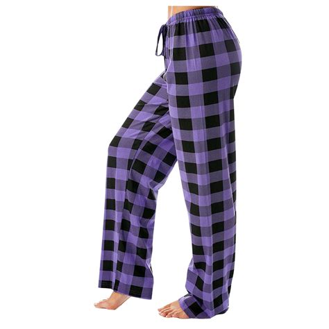 Qcmgmg Cute Pj Pants Plaid Joggers High Waist Lounge Pants For Women