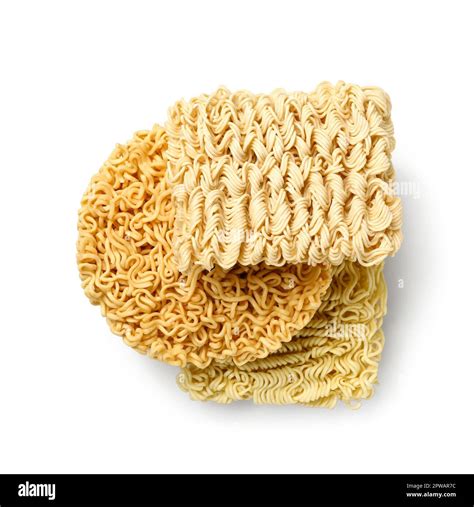 Raw Instant Noodles On White Background Stock Photo Alamy