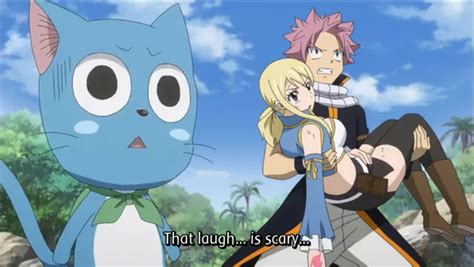 Natsu... you're holding Lucy bride-style again... hehehe---- he seems ...