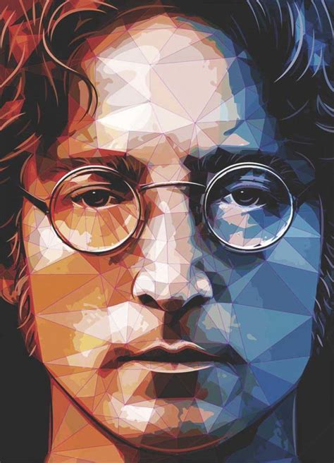 Quadro John Lennon Beatles Poligonal Kolor Quadros Beatles John