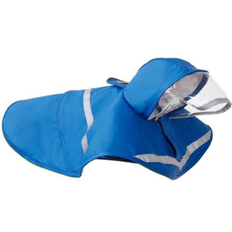 Waterproof Regenjas Poncho Voor Honden Met Reflector BLAUW 2EXTRA